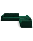 Canapé d'Angle droit en Velours Lola 6 places vert bouteille - 315x250x72 cm