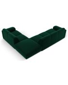 Canapé d'Angle droit en Velours Lola 6 places vert bouteille - 315x250x72 cm