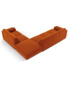 Canapé d'Angle droit en Velours Lola 6 places terracotta - 315x250x72 cm
