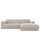 Canapé d'Angle droit en Velours Lola 4 places beige clair - 250x170x72 cm