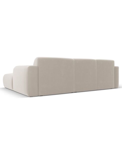 Canapé d'Angle droit en Velours Lola 4 places beige clair - 250x170x72 cm