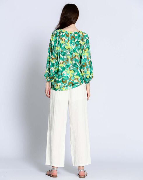 Weiße Hose Elena aus Leinen und Baumwolle