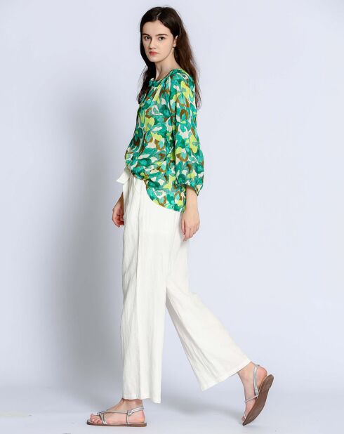 Pantalon en Lin & Coton Elena blanc