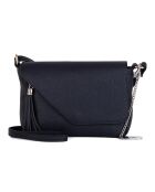 Lola marineblauwe leren schoudertas - 24x18x6 cm