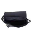 Lola marineblauwe leren schoudertas - 24x18x6 cm