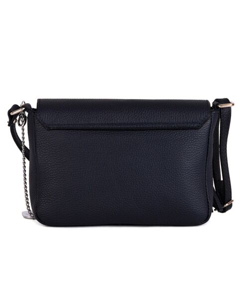 Lola marineblaue Schultertasche aus Leder - 24x18x6 cm