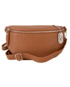 Berenice Cognacfarbene Gürteltasche aus Leder - 25x14x1 cm