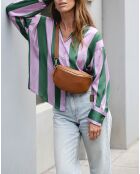 Berenice Cognacfarbene Gürteltasche aus Leder - 25x14x1 cm