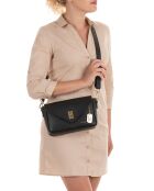 Sac bandoulière en Cuir Terina noir - 24x16x6.5 cm