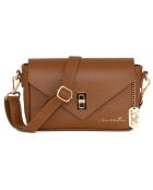 Terina Schultertasche aus cognacfarbenem Leder - 24x16x6,5 cm