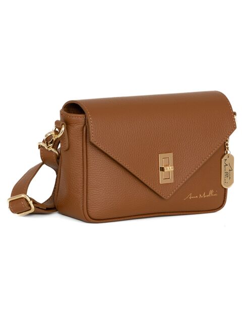 Terina Schultertasche aus cognacfarbenem Leder - 24x16x6,5 cm