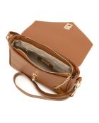 Terina Schultertasche aus cognacfarbenem Leder - 24x16x6,5 cm
