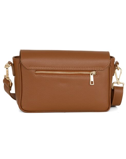 Terina Schultertasche aus cognacfarbenem Leder - 24x16x6,5 cm