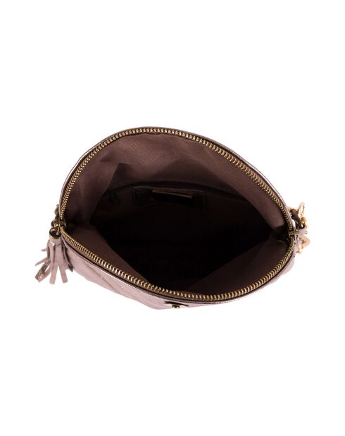 Beverly bronzen leren schoudertas - 22x18x2 cm