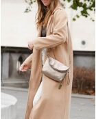 Beverly bronzen leren schoudertas - 22x18x2 cm