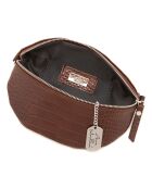 Bruine leren heuptasje van Azzurra - 21x13x6 cm