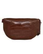 Bruine leren heuptasje van Azzurra - 21x13x6 cm