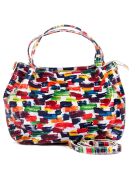 Borsa Anna Signature in pelle bianco/multicolore - 26x20x13 cm