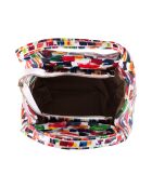 Borsa Anna Signature in pelle bianco/multicolore - 26x20x13 cm