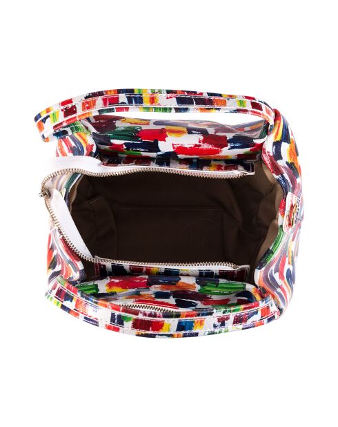 Borsa Anna Signature in pelle bianco/multicolore - 26x20x13 cm