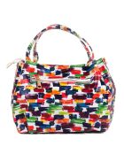 Borsa Anna Signature in pelle bianco/multicolore - 26x20x13 cm