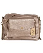 Donkergouden Agnesina leren schoudertas - 26x19x7 cm