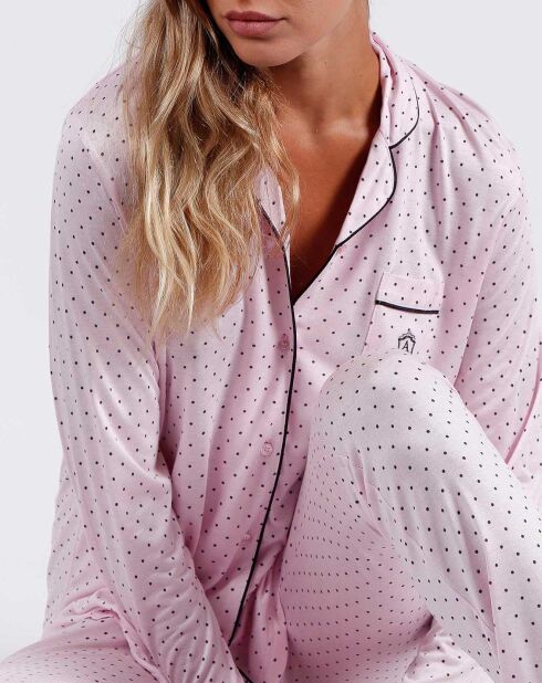 Pyjama Chemise & Pantalon Aisha rose