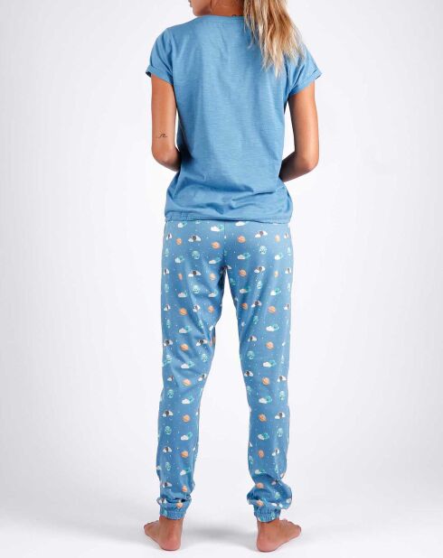 Pyjama T-Shirt & Pantalon Yuki bleu