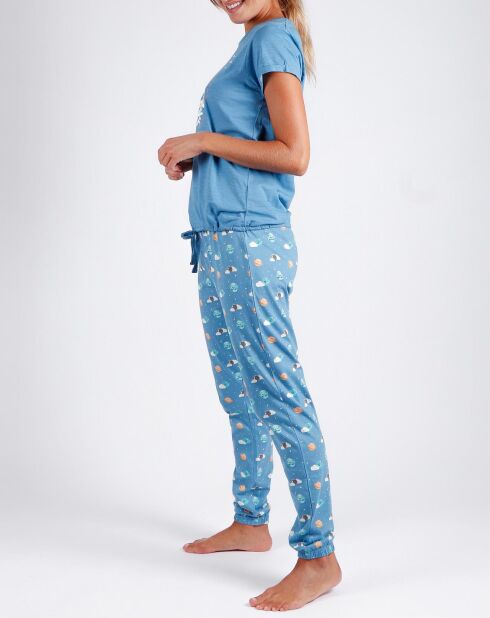 Pyjama T-Shirt & Pantalon Yuki bleu