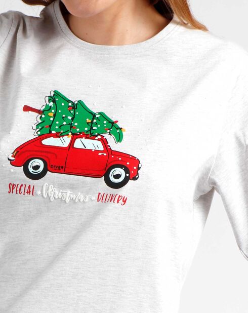 Pyjama Haut à manches longues & Pantalon Leila gris/bleu marine