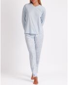 Pyjama Haut à manches longues & Pantalon Meera bleu ciel