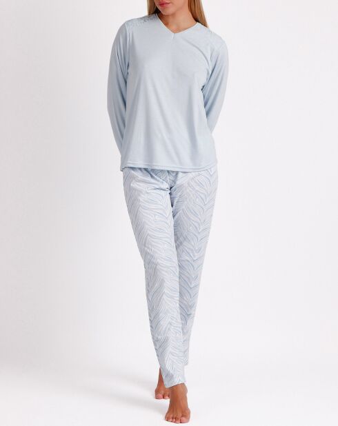 Pyjama Haut à manches longues & Pantalon Meera bleu ciel