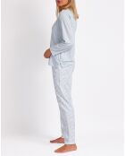 Pyjama Haut à manches longues & Pantalon Meera bleu ciel
