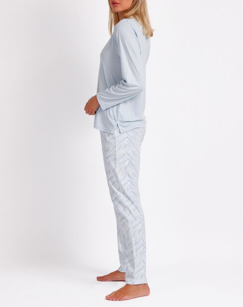 Pyjama Haut à manches longues & Pantalon Meera bleu ciel