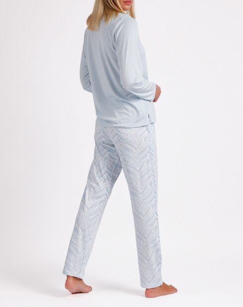 Pyjama Haut à manches longues & Pantalon Meera bleu ciel