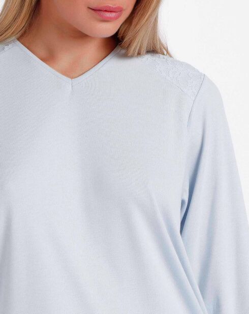 Pyjama Haut à manches longues & Pantalon Meera bleu ciel