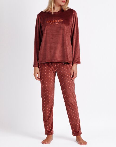 Pyjama Haut à manches longues & Pantalon Isla marron