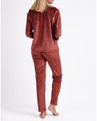 Pyjama Haut à manches longues & Pantalon Isla marron