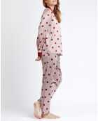 Pyjama Chemise & Pantalon Sienna rose/rouge