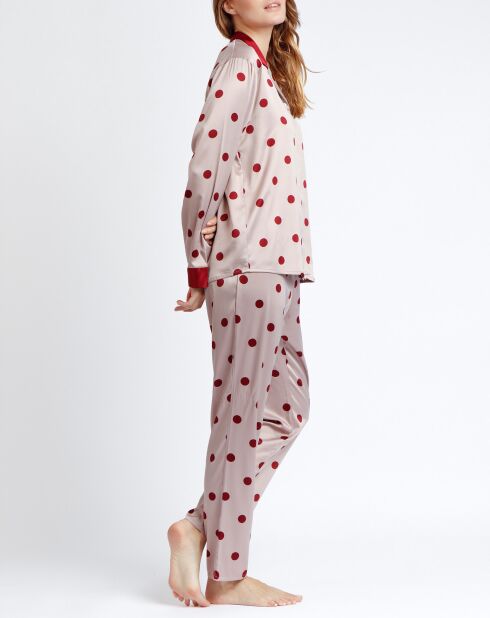 Pyjama Chemise & Pantalon Sienna rose/rouge