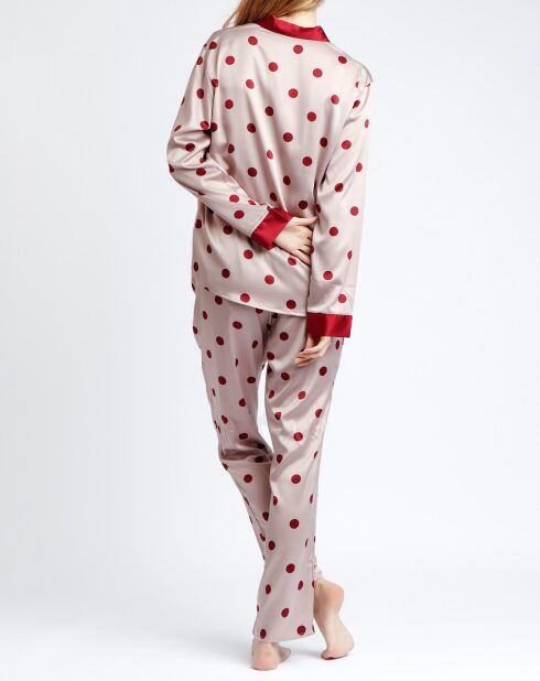Pyjama Chemise & Pantalon Sienna rose/rouge