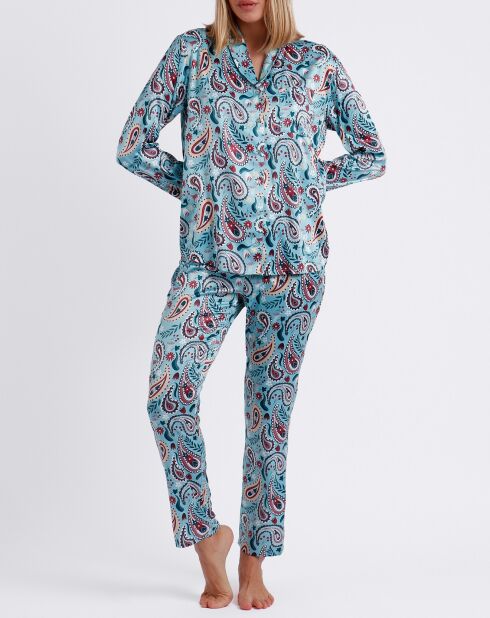 Pyjama Chemise & Pantalon Nadia bleu