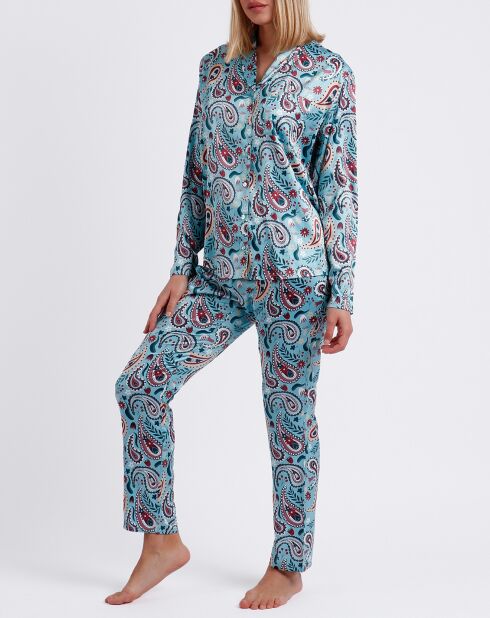 Pyjama Chemise & Pantalon Nadia bleu