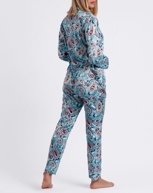 Pyjama Chemise & Pantalon Nadia bleu