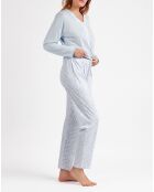 Pyjama Haut à manches longues & Pantalon Aria bleu ciel