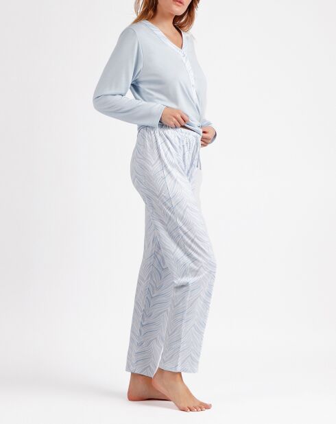 Pyjama Haut à manches longues & Pantalon Aria bleu ciel