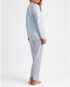 Pyjama Haut à manches longues & Pantalon Aria bleu ciel