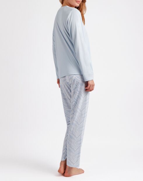 Pyjama Haut à manches longues & Pantalon Aria bleu ciel