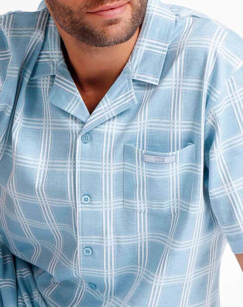 Pyjama T-Shirt & Short Arjun bleu ciel