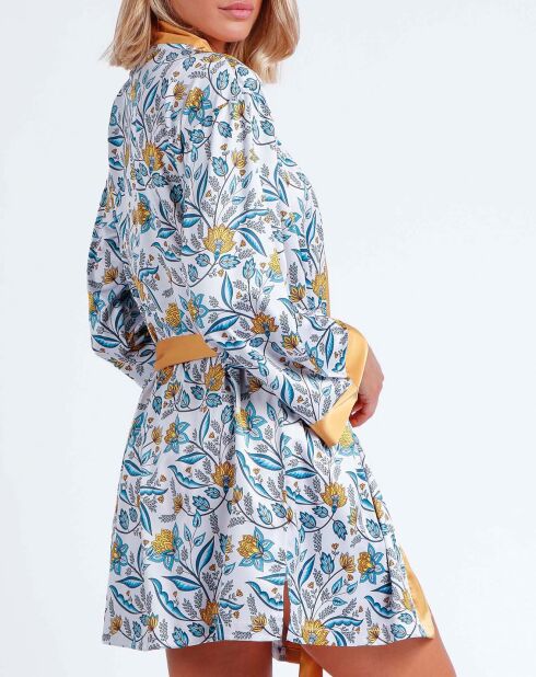 Negligé Adelina blau/senfgelb